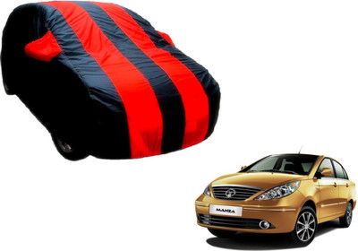 Flipkart SmartBuy Car Cover For Tata Manza (With Mirror Pockets)(Black, Red)