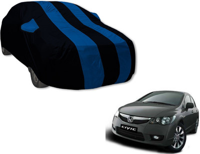 Auto Hub Car Cover For Honda Civic (With Mirror Pockets)(Black, Blue)