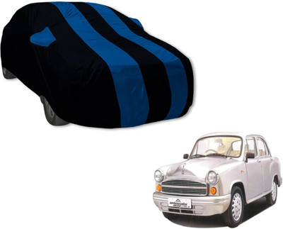 Amanzo Car Cover For HM Ambassador (With Mirror Pockets)(Black, Blue)