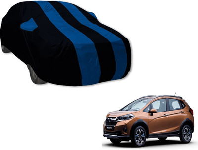 Auto Hub Car Cover For Honda WRV (With Mirror Pockets)(Black, Blue)