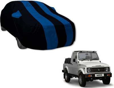 Auto Hub Car Cover For Maruti Suzuki Gypsy (With Mirror Pockets)(Black, Blue)