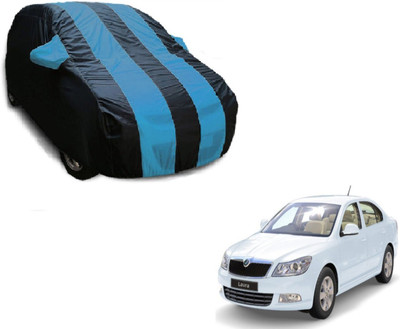 Flipkart SmartBuy Car Cover For Skoda Laura (With Mirror Pockets)(Black, Blue)