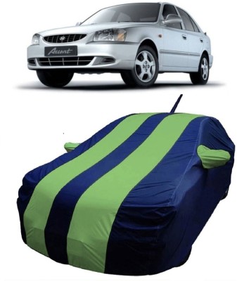 MoTRoX Car Cover For Hyundai Accent Viva (With Mirror Pockets)(Green)