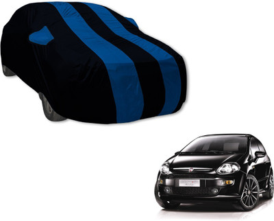 Auto Hub Car Cover For Fiat Punto Evo (With Mirror Pockets)(Black, Blue)