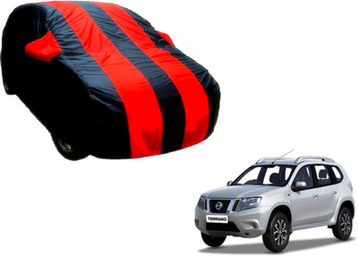 Flipkart SmartBuy Car Cover For Nissan Terrano (With Mirror Pockets)(Black, Red)