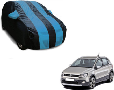Flipkart SmartBuy Car Cover For Volkswagen Polo Cross (With Mirror Pockets)(Black, Blue)