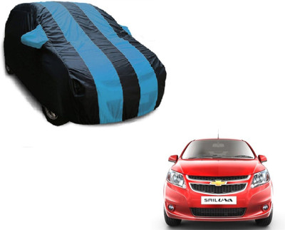 Flipkart SmartBuy Car Cover For Chevrolet UVA (With Mirror Pockets)(Black, Blue)
