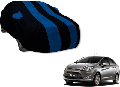 Auto Hub Car Cover For Ford Fiesta (With Mirror Pockets)(Black, Blue)