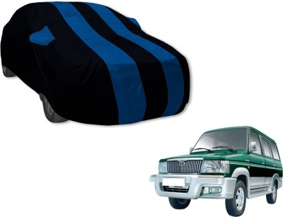 Auto Hub Car Cover For Toyota Qualis (With Mirror Pockets)(Black, Blue)