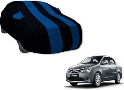 Auto Hub Car Cover For Toyota Etios (With Mirror Pockets)(Black, Blue)