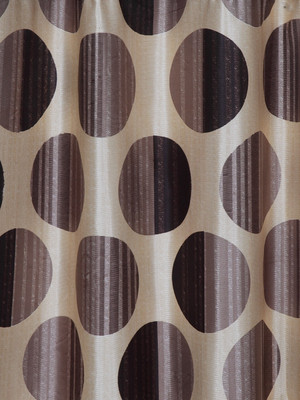 Cortina 270 cm (9 ft) Long Door Polyester Semi Transparent Curtain (Pack Of 2)(Brown, Floral)