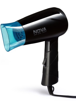 Nova Silky Shine Hot And Cold Foldable NHP 8100/05 Hair Dryer(1200 W, Black, Blue)