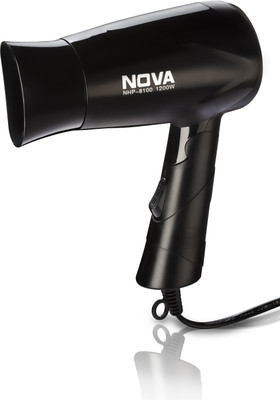 Nova Silky Shine Hot And Cold Foldable NHP 8100 Hair Dryer(1200 W, Black)