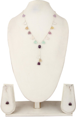 Pearlz Ocean Alloy Silver Multicolor Jewellery Set(Pack of 1)