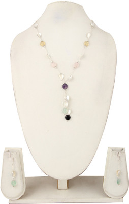 Pearlz Ocean Alloy Silver Multicolor Jewellery Set(Pack of 1)