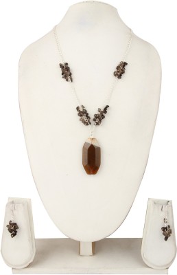 Pearlz Ocean Alloy Silver Brown, Silver Jewellery Set(Pack of 1)