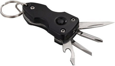 stupefying 6 In 1' Military Key Chain Toolkit With Torch (3cm X 2cm X 6cm, Black Color, Model No: J27) Key Chain
