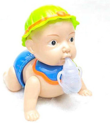 Just97 Runing and Weeping Naughty Baby Crawling Toy with Music and 3D Lights(Multicolor)