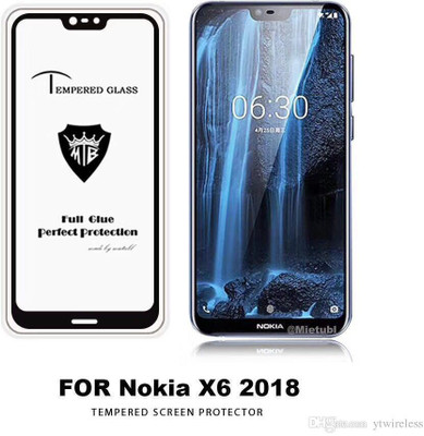 9H Edge To Edge Tempered Glass for Nokia X6/ Nokia 6.1 Plus  (11D Tempered glass)(Full Glue)(Pack of 2)