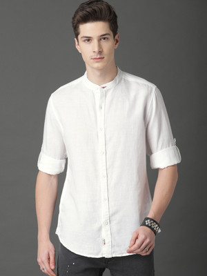 Roadster Men Solid Casual White Shirt