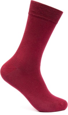 Mint and Oak Colour Me Maroon Crew Length Socks Men Woven Mid-Calf/Crew