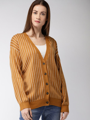 Price History of FOREVER 21 Striped V Neck Casual Women Yellow