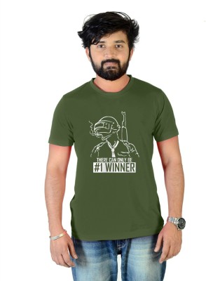 Chiraiyaa Printed Men Round Neck Green T-Shirt