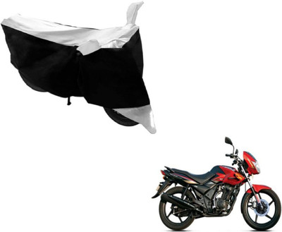 MOCKHE Two Wheeler Cover for TVS(Flame DS 125, Black, Silver)