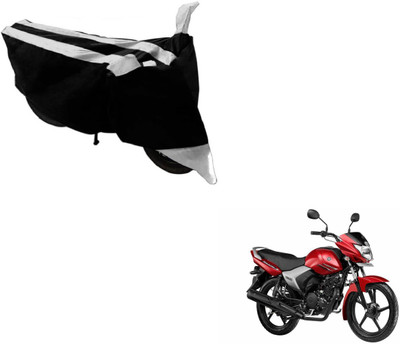 MOCKHE Two Wheeler Cover for Yamaha(Saluto, Black, Silver)