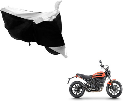 MOCKHE Two Wheeler Cover for Ducati(Scrambler, Black, Silver)