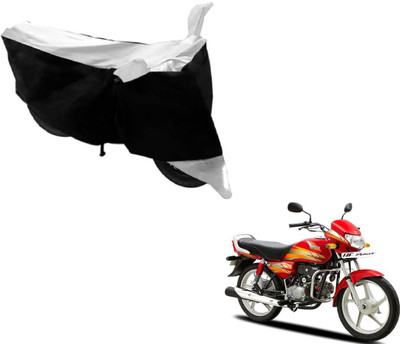 MOCKHE Two Wheeler Cover for Hero(HF Deluxe, Black, Silver)