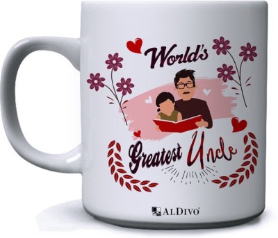 alDivo Gift World Greatest Uncle Printed Ceramic Coffee Mug(350 ml)