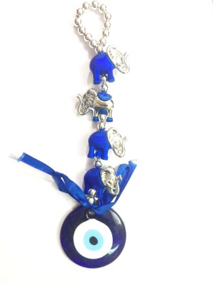 RADHEY Evil Eye Hanging Nazar Suraksha Kavach With 3\4 Elephants Glass, Plastic Yantra(Pack of 1)