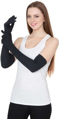 Mohan Retail Cotton Arm Sleeve For Men & Women(Free, Black)