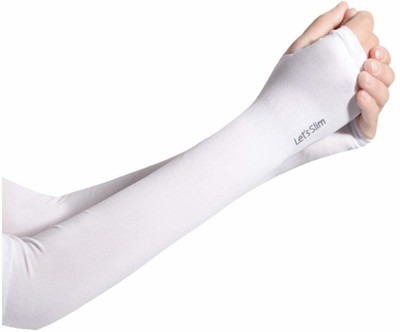 FRANKLY YOURS Nylon Arm Sleeve For Men & Women(Free, White)