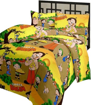 Easyhome 180 TC Polycotton Single Cartoon Flat Bedsheet(Pack of 1, Yellow)