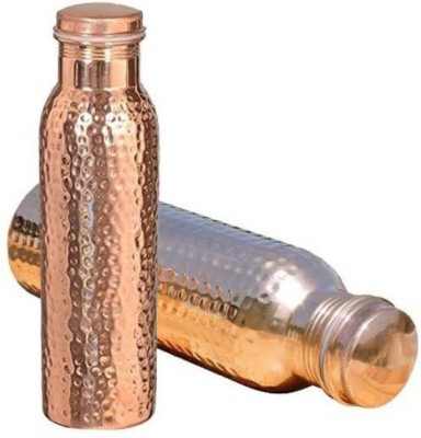 AC Anand Crafts Hammered Premium Quality Copper Bottle 1000 ml Bottle(Pack of 2, Brown, Copper)