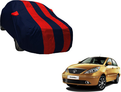 Amanzo Car Cover For Tata Manza (With Mirror Pockets)(Black, Red)