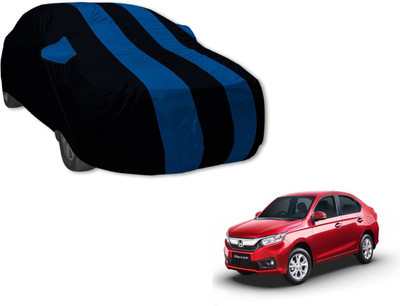 Auto Hub Car Cover For Honda Amaze (With Mirror Pockets)(Black, Blue)
