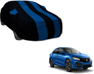 Auto Hub Car Cover For Honda Civic (With Mirror Pockets)(Black, Blue)