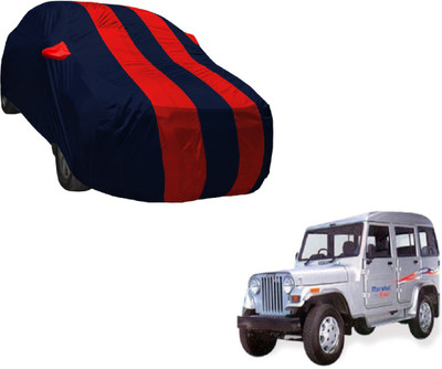 Amanzo Car Cover For Mahindra Marshal (With Mirror Pockets)(Black, Red)