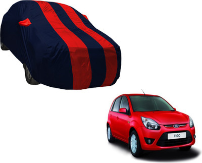 Auto Hub Car Cover For Ford Figo (With Mirror Pockets)(Black, Red)
