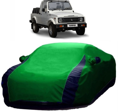MoTRoX Car Cover For Maruti Suzuki Gypsy King (With Mirror Pockets)(Blue, Green)