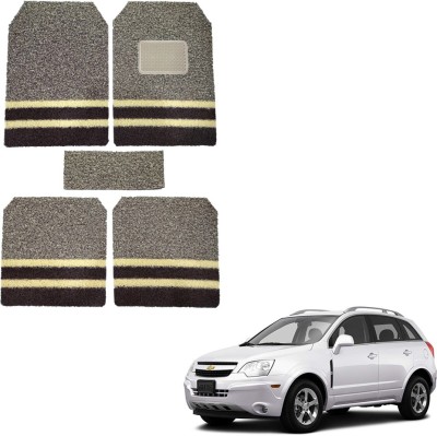 Oshotto Rubber, Plastic Standard Mat For  Chevrolet Captiva(Beige, Brown)