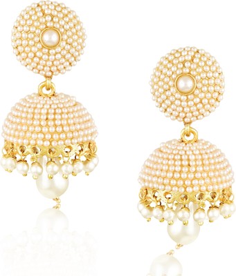 AMAAL Jhumka Earrings Bridal Wedding Traditional Pearl Copper, Brass Earring Set, Jhumki Earring