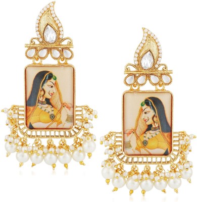 AMAAL Jhumka Earrings Bridal Wedding Traditional Gold Plated Cubic Zirconia, Pearl Copper, Brass Earring Set, Chandbali Earring