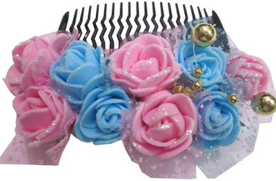 Unique Indian Crafts Comb pin for hairs with multicolours (Sku-UIC-FA-CP-109) Back Pin(Multicolor)