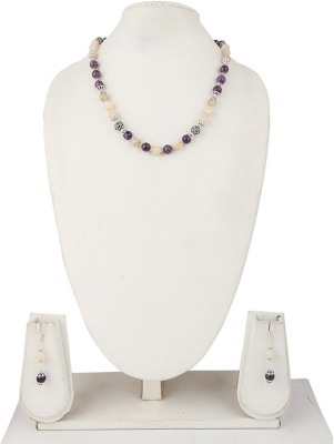 Pearlz Ocean Alloy Silver Purple, Beige, Silver Jewellery Set(Pack of 1)