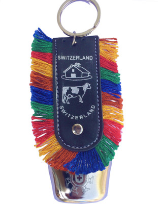 honeywolf Feng Shui Vastu Swiss Cow Bell Silver Key Chain