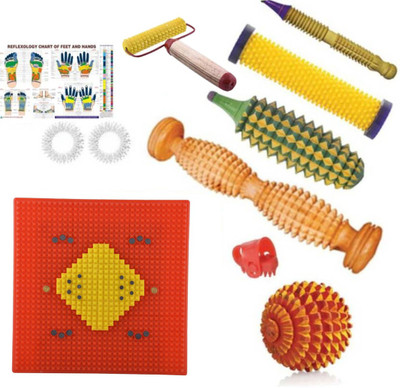 ACM 111 2009 216p 2000 Acupressure New foot Mat Multicolor 3 mm Accupressure Mat Acupressure tool kit combo with power mat full body massager kit with all fitness relief massager kit Massager Massager(Multicolor)